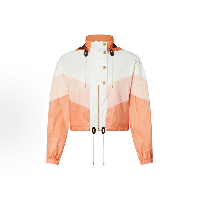 louis vuitton gradient colorblock hooded short windbreaker jacket